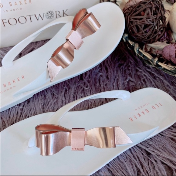 NWT Ted Baker Suszie Jelly Flip Flop Bow Detail Sandals - Picture 11 of 14